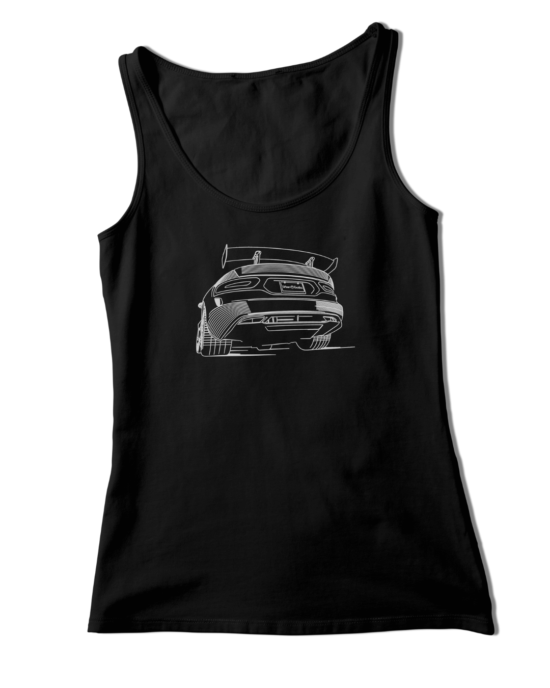 Rear View Line Art Tank