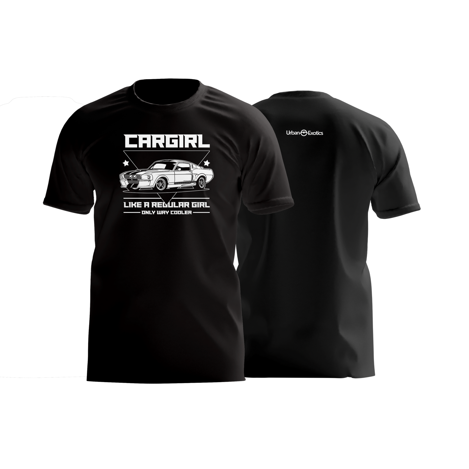 Car Girl Collection featuring women's automotive graphic tee with racing design.