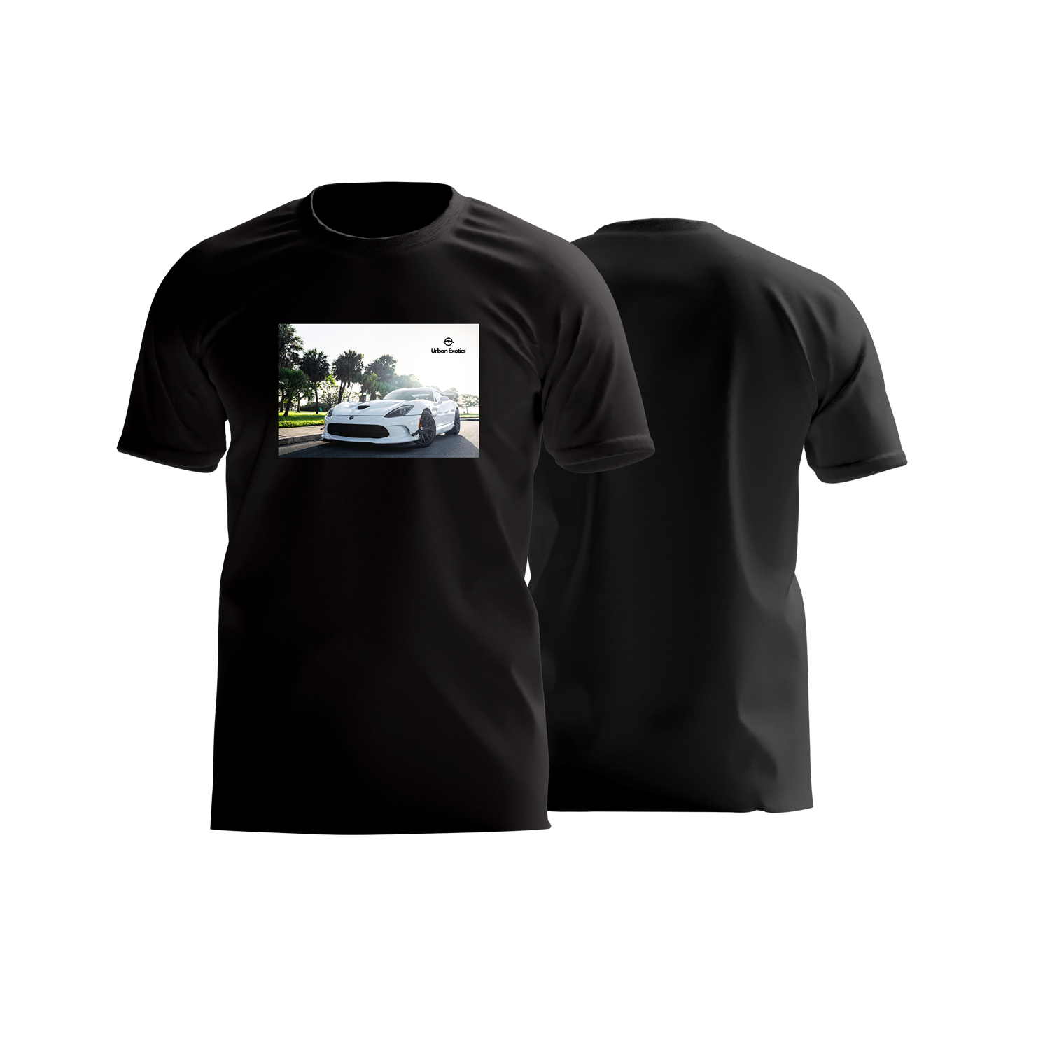 Dream Ride UE Tee featuring a graphic of a sleek exotic car with Urban Exotics logo.
