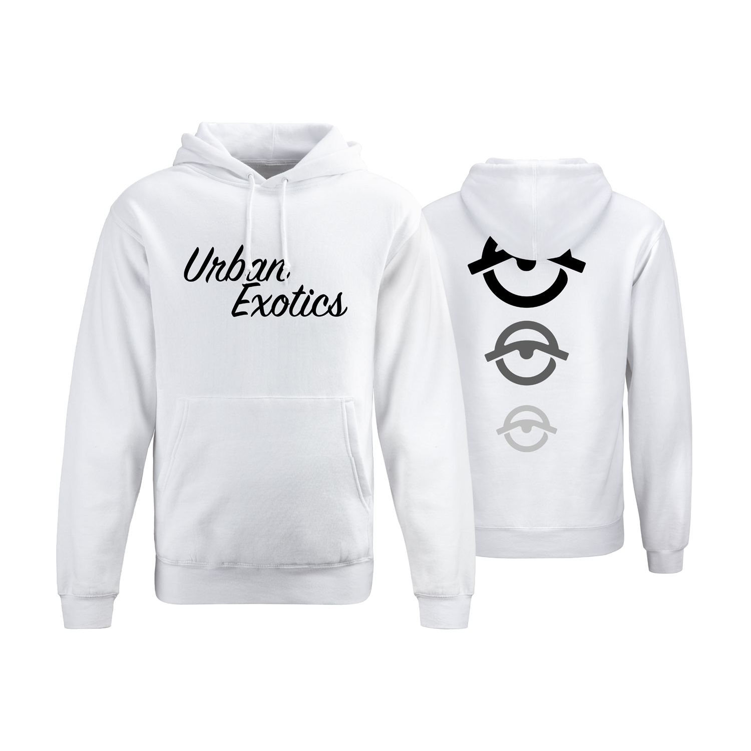 Eye of Urban Exotics Hoodie featuring a close-up graphic of an exotic animal eye.