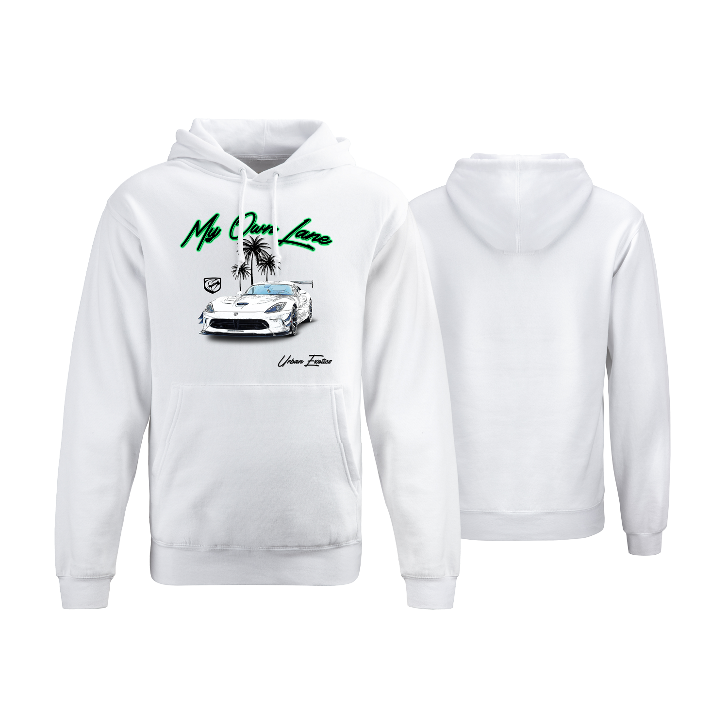 My Own Lane Viper Hoodie with bold snake graphic on front, streetwear style.