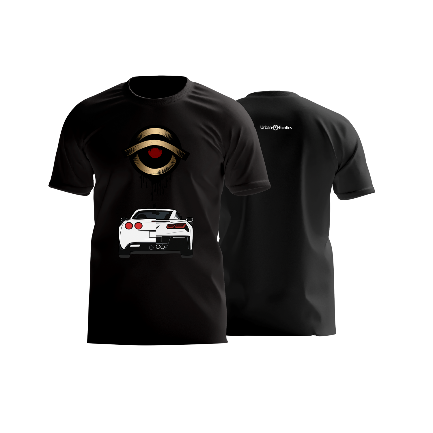 Old School Meets New School Corvette Hoodie featuring blended C1 and C8 Corvette design.