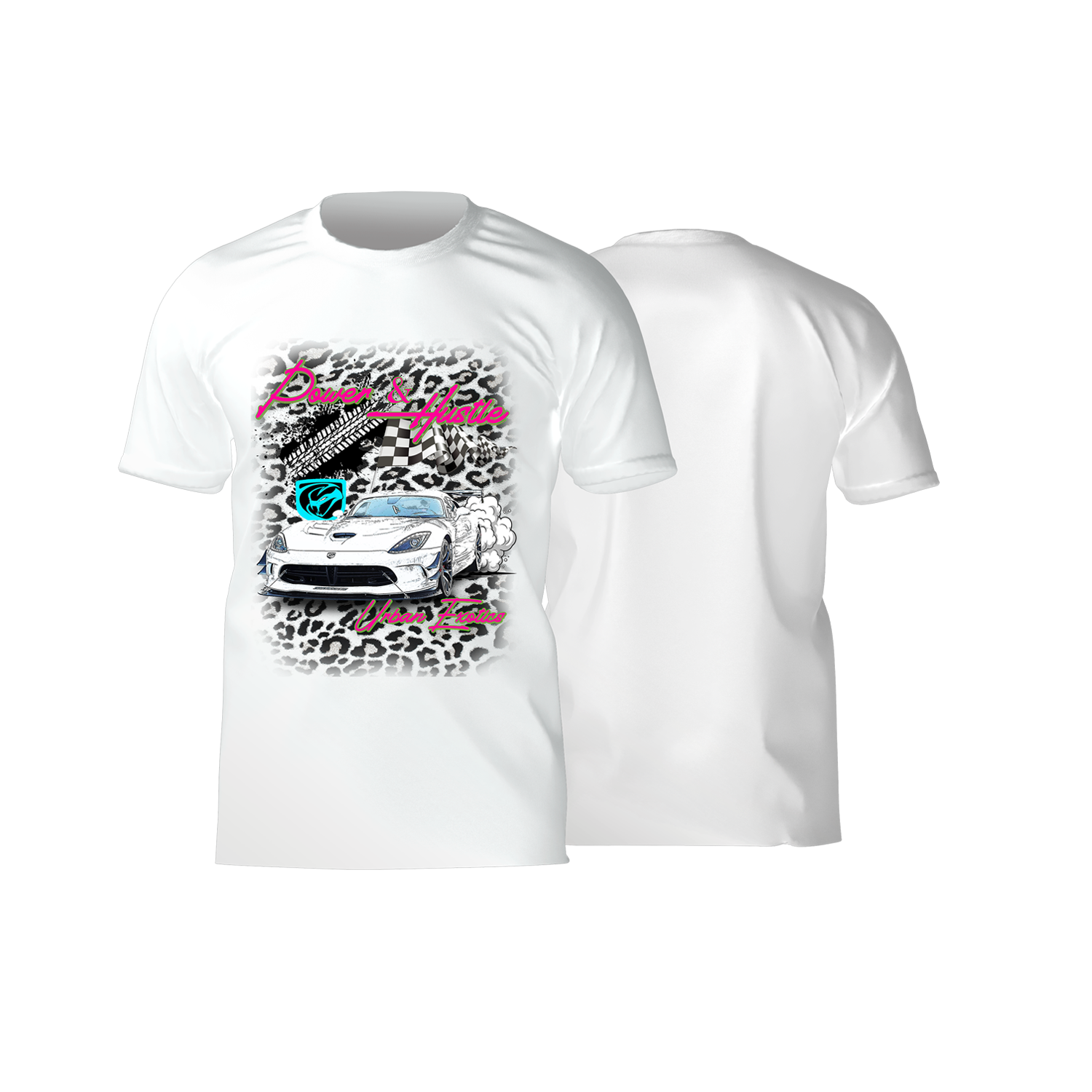 Power Hustle Motivational Graphic T-Shirt Front Design

