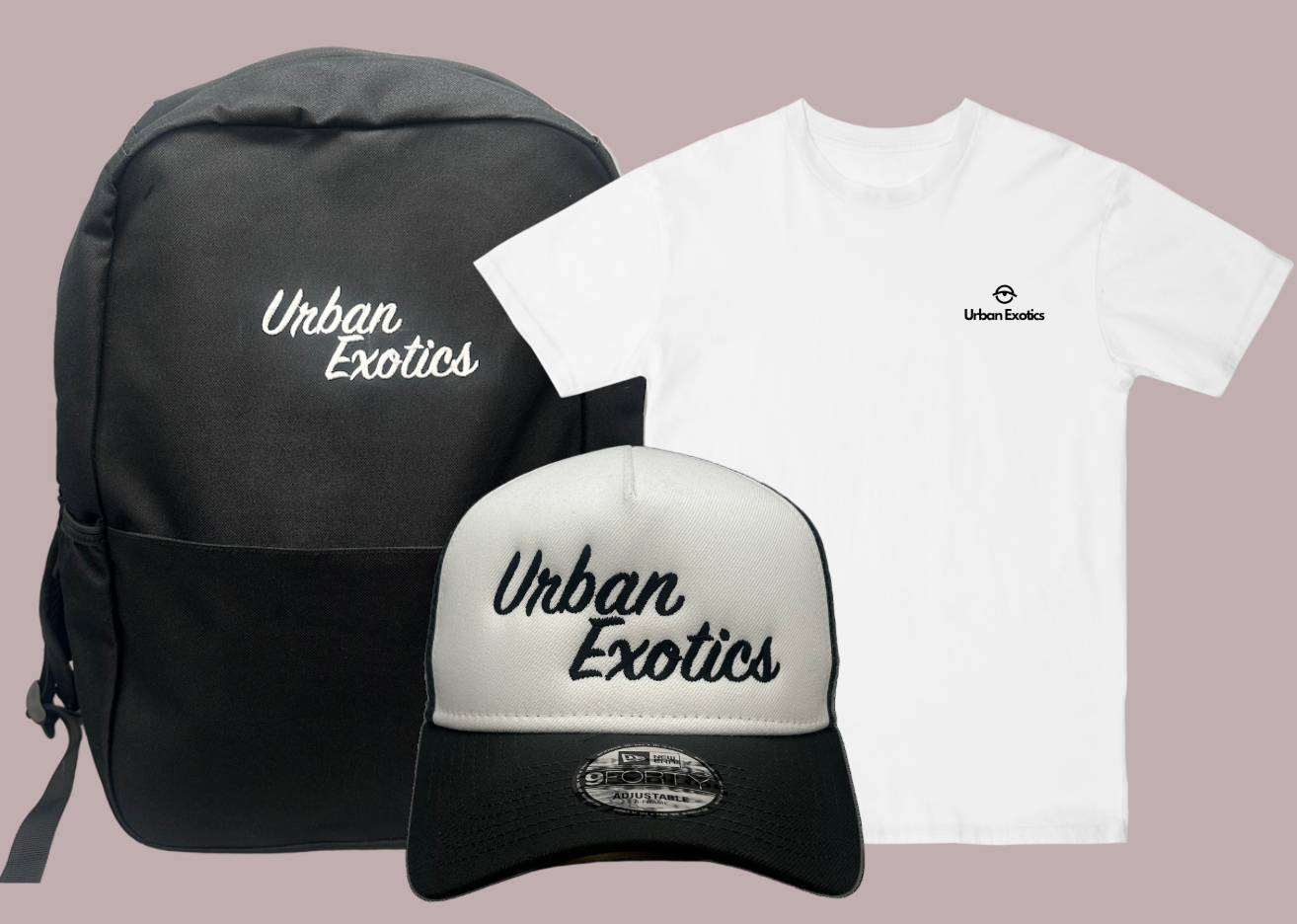 UE Cursive Hat+Backpack+Hoodie+Tee Bundle